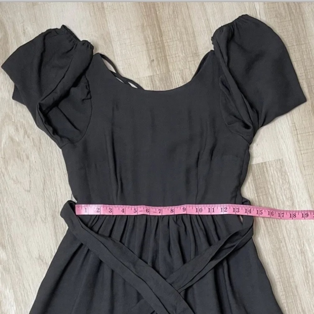 THE ODELLS ANTHROPOLOGIE Hyacinth Cross Back Midi Dress Black XS - Picture 6 of 9